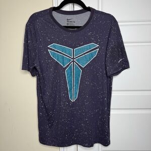 Nike Kobe T-Shirt Men's Medium Purple Teal Splatter Print Kobe Bryant Dri-Fit